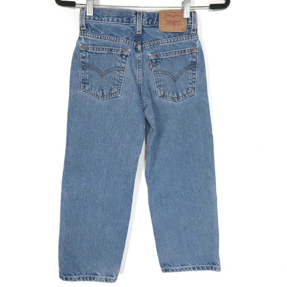LEVI'S 550 Kids Unisex 8 Relaxed Fit Tapered Blue 100% Cotton VINTAGE 4577A